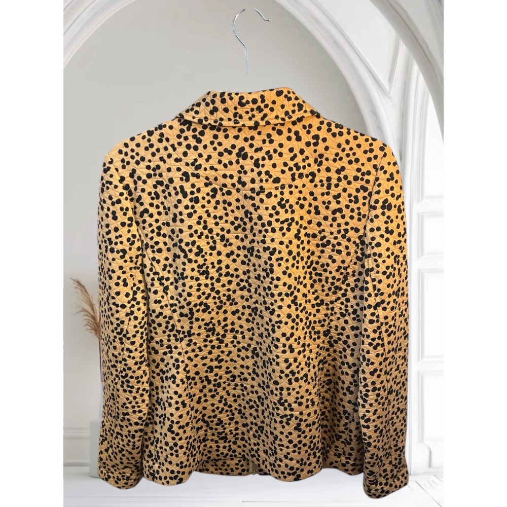 Isaac Mizrahi LIVE!‎ Quilted Jacket Small S Leopard Print Zip Up Long Sleeve - Picture 3 of 10